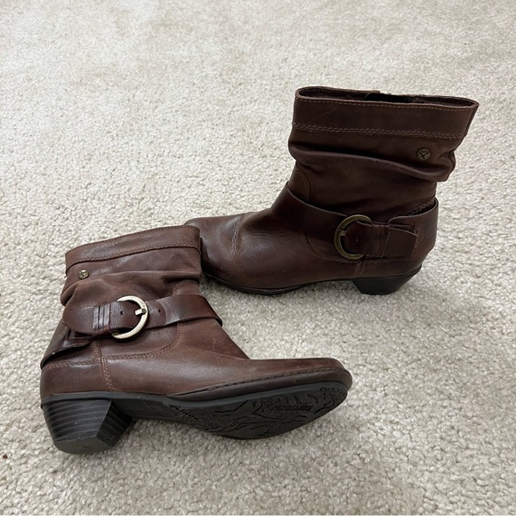Pikolinos Women’s Brown Leather Ankle Heeled Booties Boots Size 36 US 5.5-6 - Picture 6 of 16